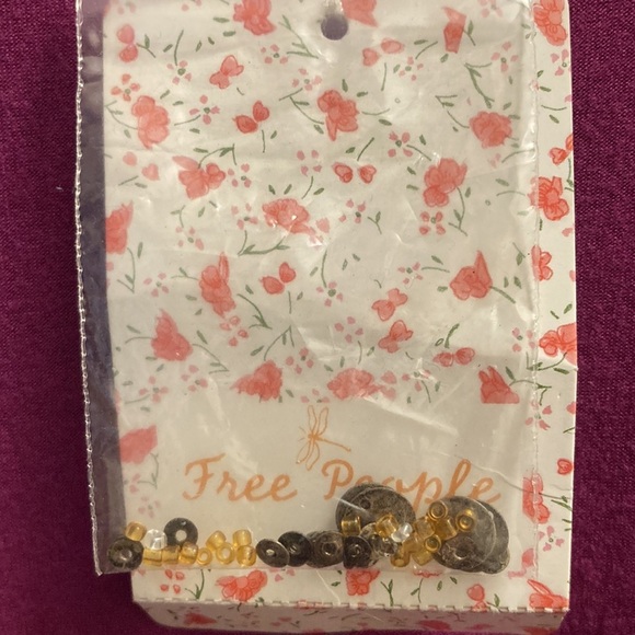 Free People Beaded Ruched Dress Mini Purple Boho V Neck Stretch Y2K Size M - Picture 4 of 8